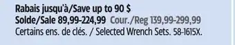 Canadian Tire Stanley Selected Wrench Sets offer