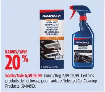 Canadian Tire Simoniz Selected Car Cleaning Products offer