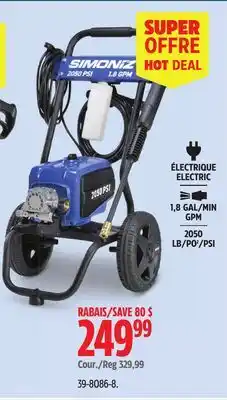 Canadian Tire Simoniz ELECTRIC, 1,8 GAL/MIN GPM offer