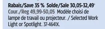Canadian Tire Selected Work Light or Spotlight offer