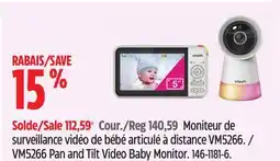 Canadian Tire VM5266 Pan and Tilt Video Baby Monitor offer
