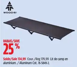 Canadian Tire Woods Aluminum Cot offer