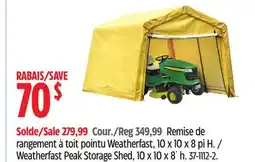 Canadian Tire Weatherfast Peak Storage Shed offer