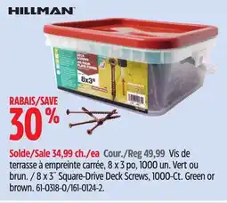 Canadian Tire Hillman 8 x 3˝ Square-Drive Deck Screws, 1000-Ct offer