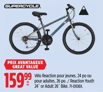 Canadian Tire SUPERCYCLE Reaction Youth 24˝ or Adult 26˝ Bike offer