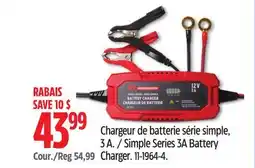 Canadian Tire Motomaster Simple Series 3A Battery Charger offer