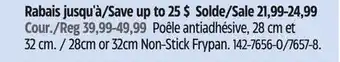 Canadian Tire vida by PADERNO 28cm or 32cm Non-Stick Frypan offer