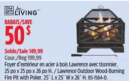 Canadian Tire For Living Lawrence Outdoor Wood-Burning Fire Pit with Poker offer