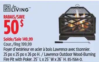 Canadian Tire For Living Lawrence Outdoor Wood-Burning Fire Pit with Poker offer
