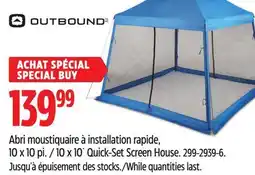 Canadian Tire outbound 10 x 10´ Quick-Set Screen House offer