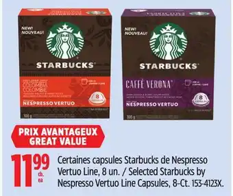 Canadian Tire Selected Starbucks by Nespresso Vertuo Line Capsules offer