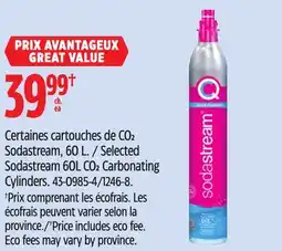 Canadian Tire Selected Sodastream 60L CO2 Carbonating Cylinders offer