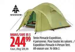 Canadian Tire Expedition Pinnacle 4-Person Tent. All-season use offer