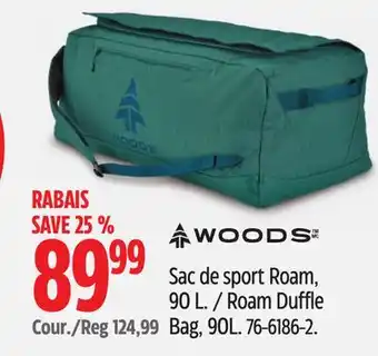 Canadian Tire Woods Roam Duffle Bag offer