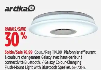 Canadian Tire ARTIKA Galaxy Colour-Changing Flush-Mount Light with Bluetooth Speaker offer