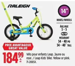 Canadian Tire Raleigh Leap Kids' Bike offer