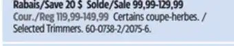 Canadian Tire Work Selected Trimmers offer