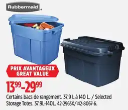 Canadian Tire Rubbermaid Storage Totes offer