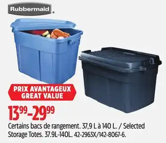 Canadian Tire Rubbermaid Storage Totes offer