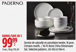 Canadian Tire PADERNO 16-Pc Bone China Dinnerware Set offer