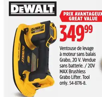 Canadian Tire DeWalt 20V MAX Brushless Grabo Lifter offer