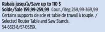 Canadian Tire Maximum Selected Router Table and Saw Stands offer