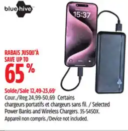 Canadian Tire Bluehive Power Banks and Wireless Chargers offer
