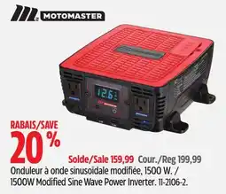 Canadian Tire MOTOMASTER 1500W Modified Sine Wave Power Inverter offer