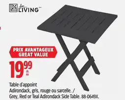 Canadian Tire for living Grey, Red or Teal Adirondack Side Table offer