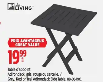 Canadian Tire for living Grey, Red or Teal Adirondack Side Table offer