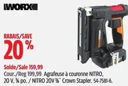 Canadian Tire Worx NITRO 20V 3⁄8˝ Crown Stapler offer