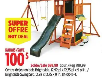 Canadian Tire Kidkraft Brightside Swing Set offer