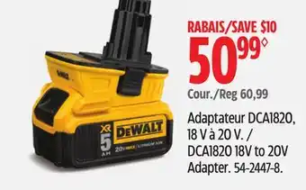 Canadian Tire DeWalt DCA1820 18V to 20V Adapter offer