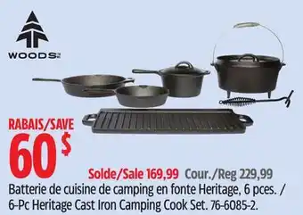 Canadian Tire WOODS 6-Pc Heritage Cast Iron Camping Cook Set offer