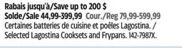 Canadian Tire Selected Lagostina Cooksets and Frypans offer