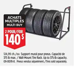 Canadian Tire Wall-Mount Tire Rack. Up to 375-lb capacity offer