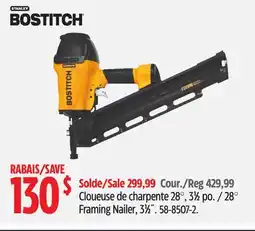 Canadian Tire Bostitch 28° Framing Nailer offer