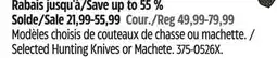 Canadian Tire Camillus Selected Hunting Knives or Machete offer