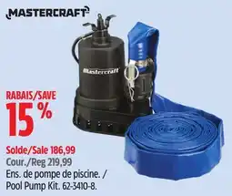 Canadian Tire Mastercraft Pool Pump Kit offer
