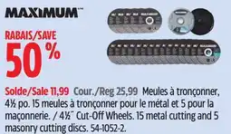 Canadian Tire Maximum 41⁄2˝ Cut-Off Wheels offer