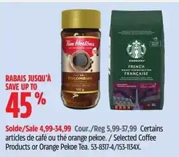 Canadian Tire Selected Coffee Products or Orange Pekoe Tea offer