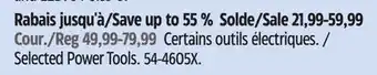 Canadian Tire Mastercraft Selected Power Tools offer