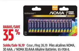 Canadian Tire NOMA 30/AAA Alkaline Batteries offer