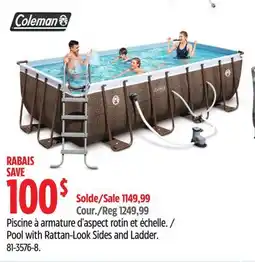 Canadian Tire Coleman Pool with Rattan-Look Sides and Ladder offer