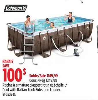 Canadian Tire Coleman Pool with Rattan-Look Sides and Ladder offer