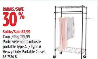 Canadian Tire type A Heavy-Duty Portable Closet offer