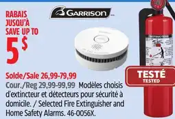 Canadian Tire Garrison Selected Fire Extinguisher and Home Safety Alarms offer