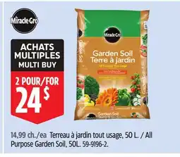 Canadian Tire Miracle-Gro All Purpose Garden Soil, 50L offer
