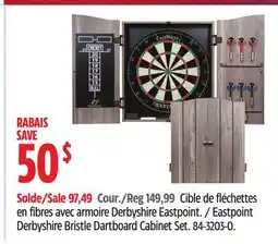 Canadian Tire Eastpoint Derbyshire Bristle Dartboard Cabinet Set offer