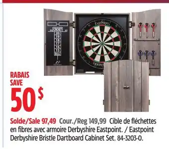 Canadian Tire Eastpoint Derbyshire Bristle Dartboard Cabinet Set offer